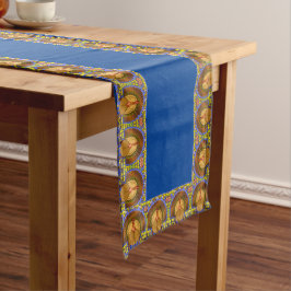 Caminho De Mesa Médio Peru de Ação de Graças em Vidro Pintado 40cm x 228