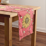 Caminho De Mesa Médio Pink Sunflowers Christmas<br><div class="desc">Pink Sunflowers Christmas Medium Table Runner
A lovely Christmas gift, featuring a fun design of sunflowers in pink and yellow tones, intertwined with lights, perfect for garden and nature lovers.</div>