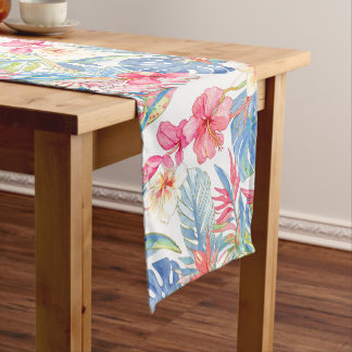 Caminho De Mesa Médio PixDezines Vintage Pastel H2 Havaí Folhagem Floral