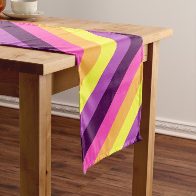 Caminho De Mesa Médio Retro Roxo Cor-de-rosa - Mesa média (No Local)