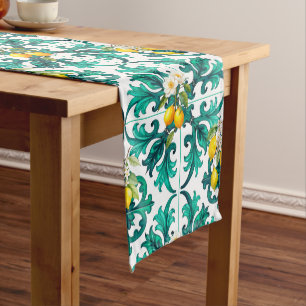 Caminho De Mesa Médio Siciliano,verão,limão,mosaico,verde,