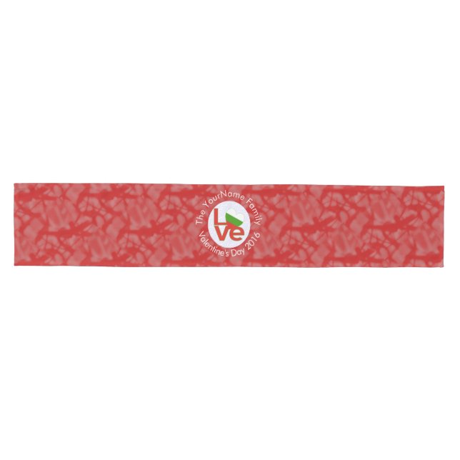 Caminho De Mesa Médio Sinalizador Búlgaro Red LOVE Personalizado (Horizontal)