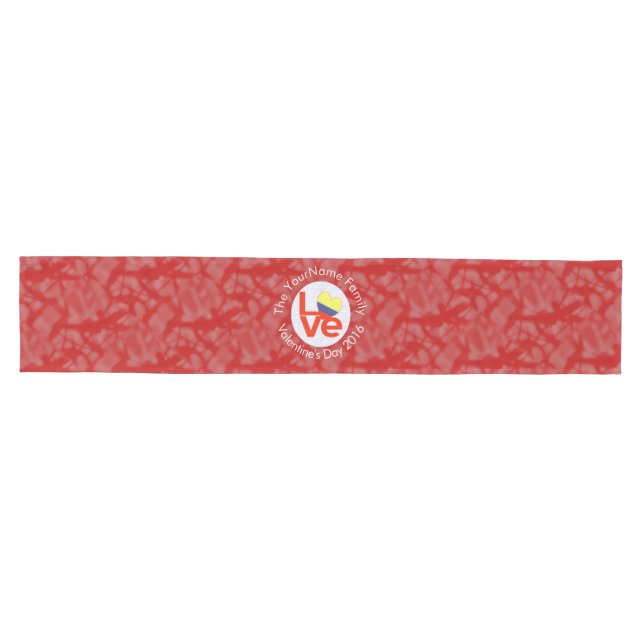 Caminho De Mesa Médio Sinalizador Colombiano Red LOVE Personalizado (Horizontal)