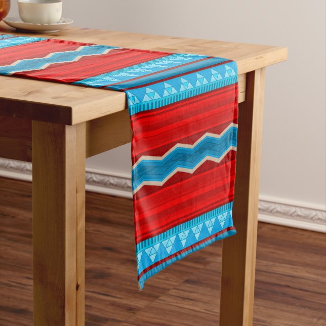 Caminho De Mesa Médio Southwest River Canyon Geometric Red Turquoise (No Local)