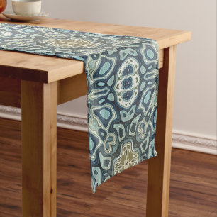 Caminho De Mesa Médio Teal Turquoise Seafoam Green Bohemian Art