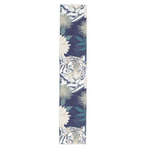 Caminho De Mesa Médio Tigre Tigre Animal Aquarela Azul Design