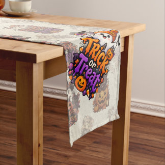 Caminho De Mesa Médio Toalha de Mesa de Halloween com Fantasma Fofo para