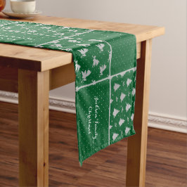 Caminho De Mesa Médio Toalha de Mesa Média Verde e Cinza Família