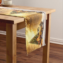 Caminho De Mesa Médio Tripulante de Mesa de Natal de Caminhão Dourado