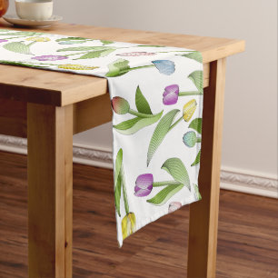 Caminho De Mesa Médio Tulipa Colorida Moderna Flor