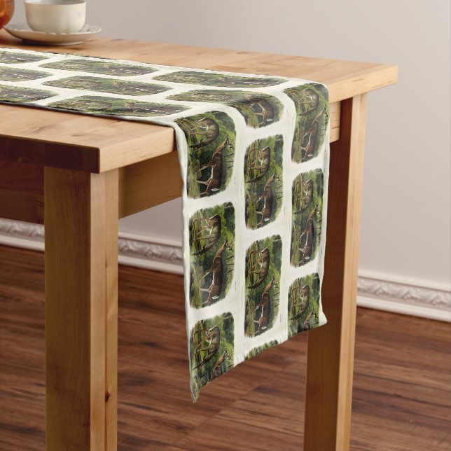 Caminho De Mesa Médio Veado comum (branco) - Quadrupedes de Audubon (No Local)