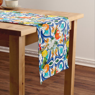 Caminho De Mesa Médio Verão, azulejos sicilianos, majolica, azulejo cerâ