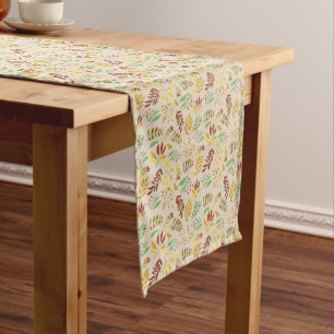 Caminho De Mesa Médio Verde amarelo do outono e teste padrão botânico