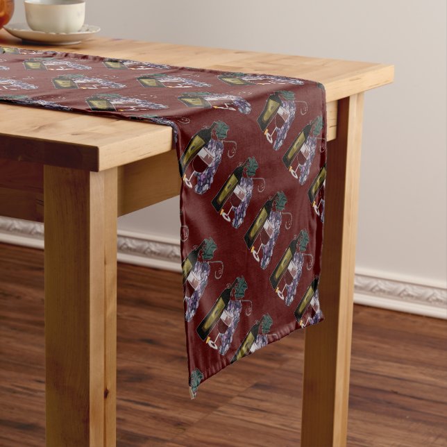 Caminho De Mesa Médio Vinho das uvas n (No Local)