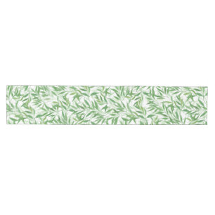 Caminho De Mesa Médio Watercolor Bamboo Leaf Branch Vines Forest