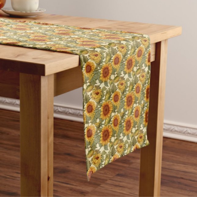 Caminho De Mesa Médio William Morris Autumn Sun Flowers (Autumn Sun Flowers table runner)