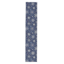 Caminho De Mesa Médio Winter Snowflake Table Runner – Festive Blue