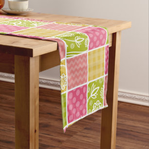 Caminho De Mesa Médio Zigzag, Chevron, Bolinhas, Gingham, Patchwork