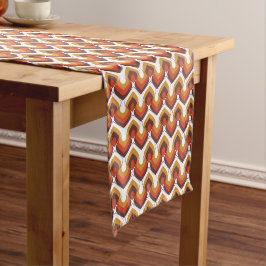 Caminho De Mesa Pequeno 70s Bold Retro Modern Motif in Orange & Brown