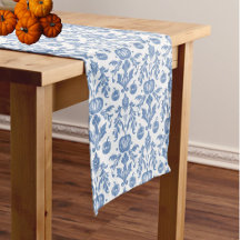 Abóboras Outono Azul Branco Chinoiserie Vintage