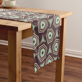 Caminho De Mesa Pequeno Abstract geometric pattern with layered pentagons 