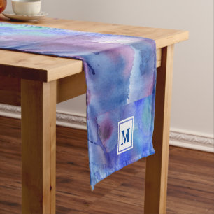 Caminho De Mesa Pequeno Abstrato Pintado à mão com de aquarela