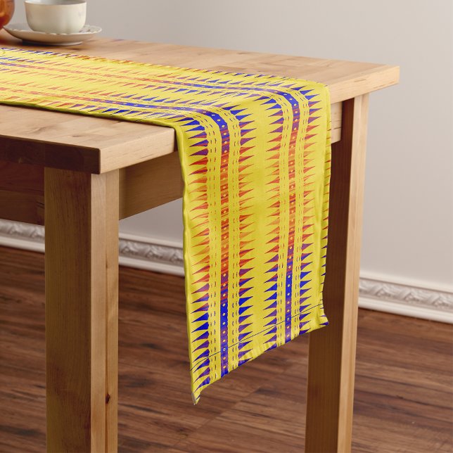 Caminho De Mesa Pequeno Afrocentric Geometric Print Short Table Runner (Criador carregado)