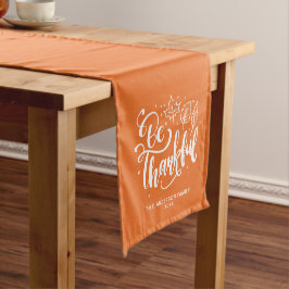 Caminho De Mesa Pequeno Agradecido Ação de Graças Personalizada Família