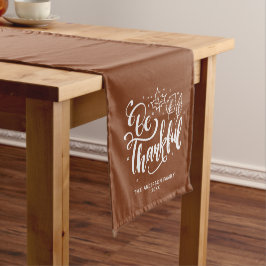 Caminho De Mesa Pequeno Agradecido Família Personalizada Ação de Graças Sh