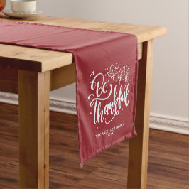 Caminho De Mesa Pequeno Agradecido Família Personalizada Ação de Graças Sh