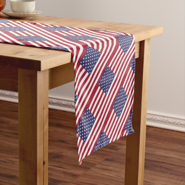 Caminho De Mesa Pequeno American Flag Tablecloth (No Local)