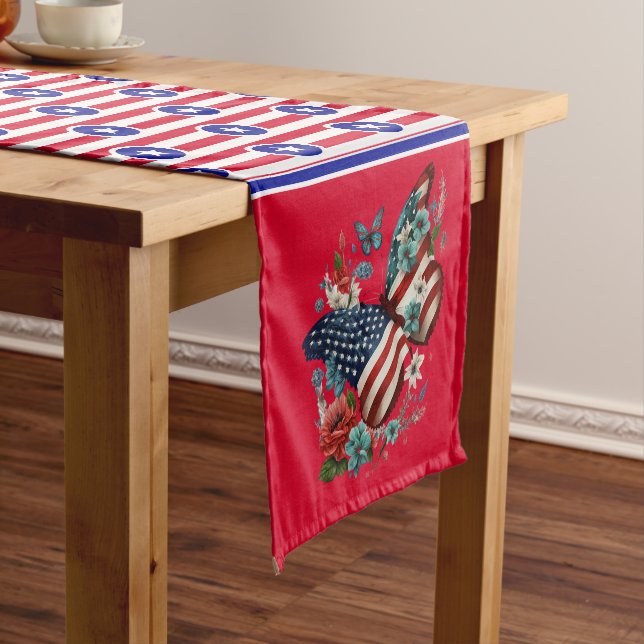 Caminho De Mesa Pequeno American Star's And Stripes (No Local)