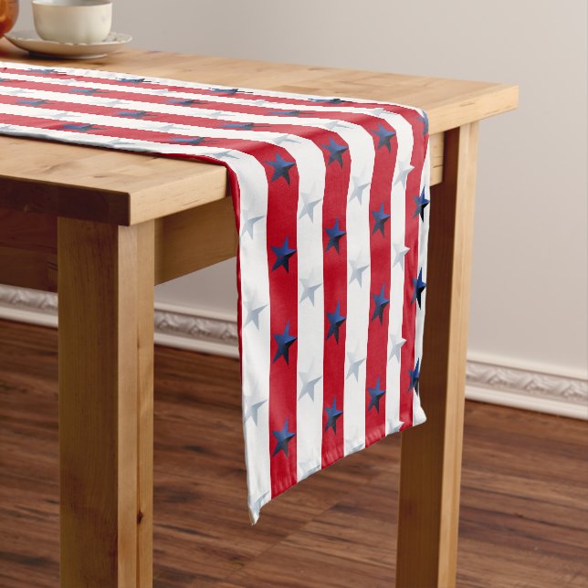 Caminho De Mesa Pequeno Americana Red White Blue Stars And Stripes (No Local)