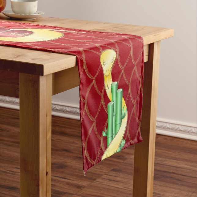 Caminho De Mesa Pequeno Ano Novo Chinês do Cobra 2025 Lucky Bamboo (No Local)