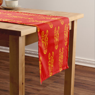 Caminho De Mesa Pequeno Ano Novo Lunar Chinês do Cavalo 2026 4724 Fogo