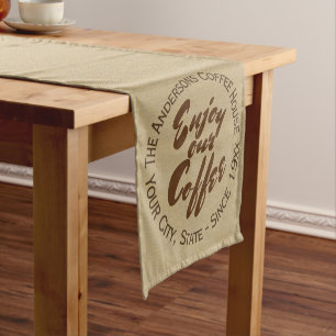 Caminho De Mesa Pequeno "Aprecie nosso café" Home ou negócio