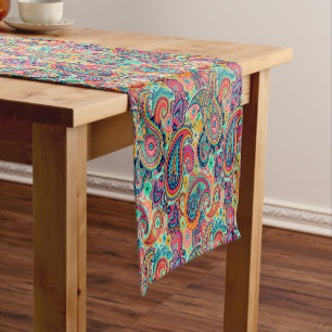 Caminho De Mesa Pequeno Arco-íris brilhante Paisley