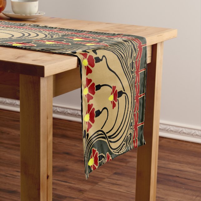 Caminho De Mesa Pequeno Art Nouveau Artes e Artesanatos Dragonfly Floral F (No Local)