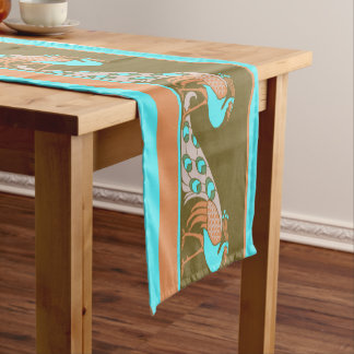 Caminho De Mesa Pequeno Art Nouveau Peacocks 14" X 72" Mesa Runner