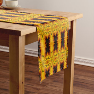 Caminho De Mesa Pequeno Arte De Caleidoscópio Amarelo-abstrato 