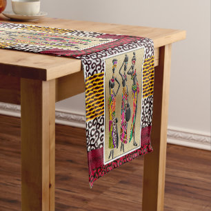 Caminho De Mesa Pequeno Arte de Celebração Tribal Afrocêntrica
