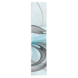 Caminho De Mesa Pequeno Arte Fractal Moderna Abstrata Antracite Cinza Azul