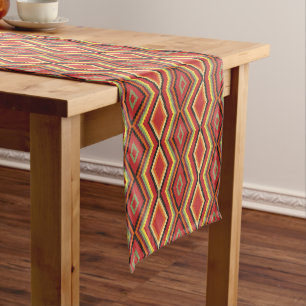 Caminho De Mesa Pequeno Arte Tribal Amarelo Amarelo Vermelho Verde Negrito
