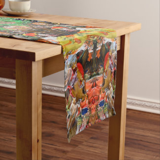 Caminho De Mesa Pequeno Artist’s Palette: Expressive Paint Stroke Pattern