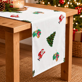 Caminho De Mesa Pequeno Árvore de Natal e Presentes do Papai Noel