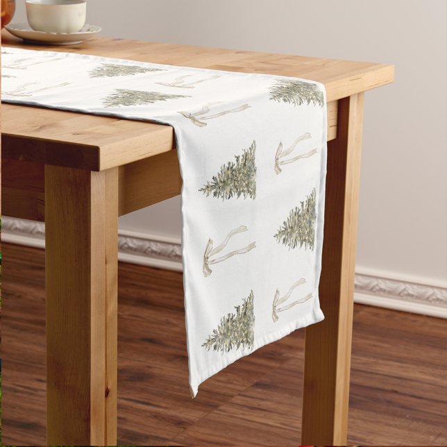 Caminho De Mesa Pequeno Árvore de Natal moderna e padrão de arco fofo (Criador carregado)