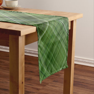 Caminho De Mesa Pequeno Árvores de Verão Xadrez Verde e Branco