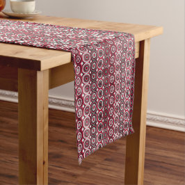 Caminho De Mesa Pequeno Assistente de Mesa de Pontos Vermelhos e Cinzas Ét