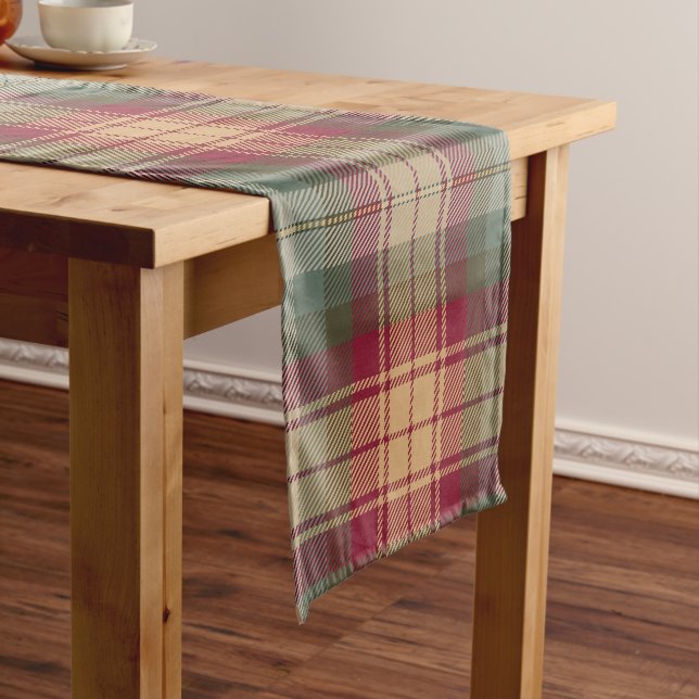 Caminho De Mesa Pequeno Auld Scotland Tartan Xadrez Pattern (No Local)