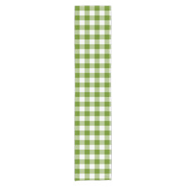 Caminho De Mesa Pequeno Avocado Green Plaid Gingham Retro Color